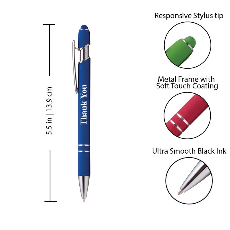 Express Pencils Thank You Premium Gift Stylus Pens For All TouchScreen Devices - Metal Soft Touch - 2 in 1 Combo Pen for Events, Parties, Employee Appreciation & More (40 Pack) - Image 2